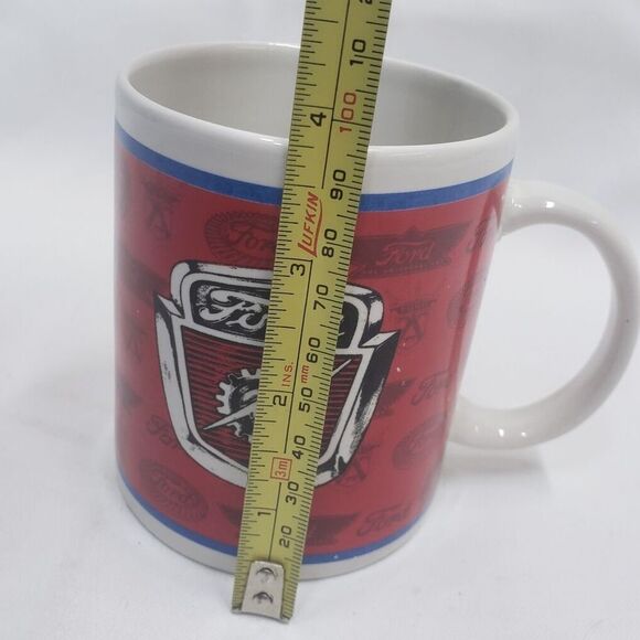 3 Different Four Motor Co Automobile Coffee Mugs Ford Lightning Bolt Crest Red - Picture 8 of 9